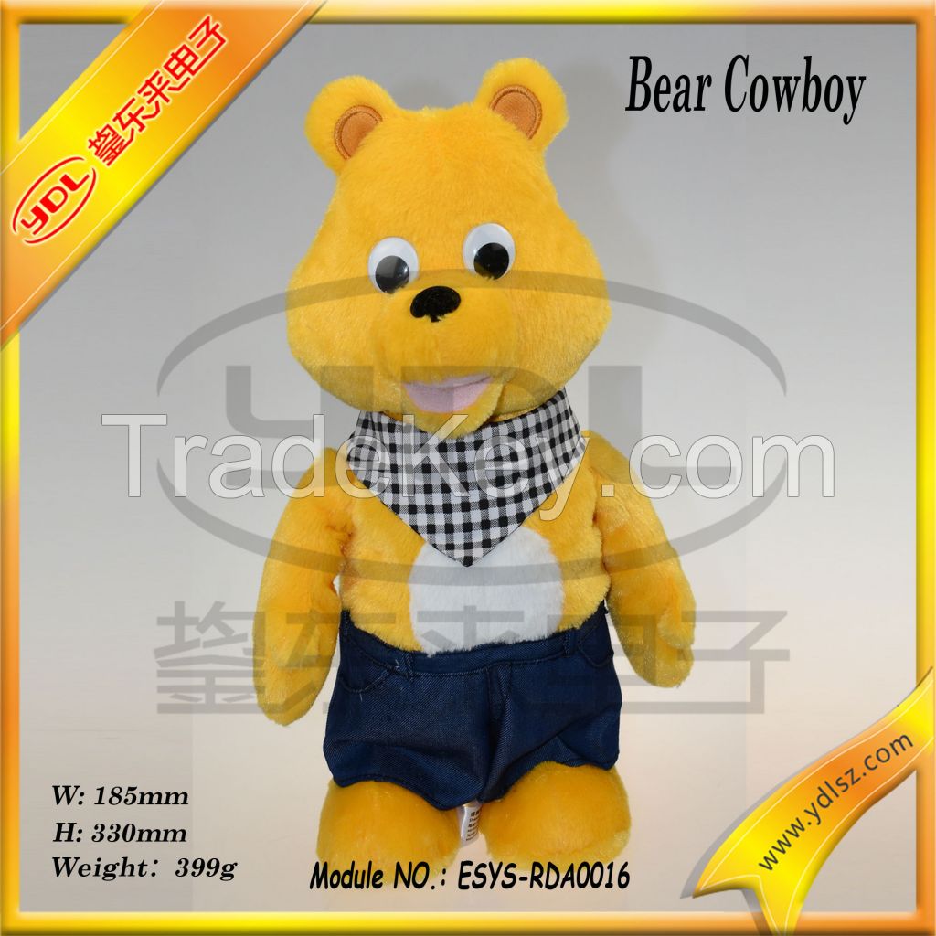 plush animal voice recorcording teddy bear with cloth