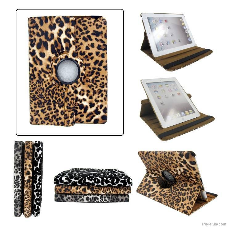 Leopard Grain PU Case for Ipad 3