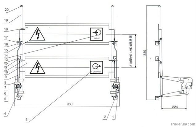 Electrical Live gate mechanism device of HV Switch cabinet