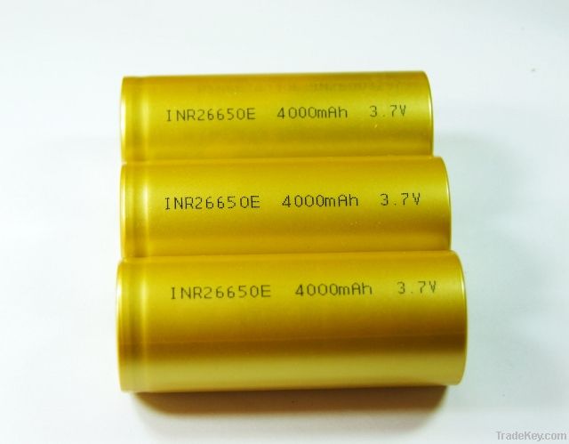 High capacity INR26650E 3.7V 4000mAh li-ion battery cell