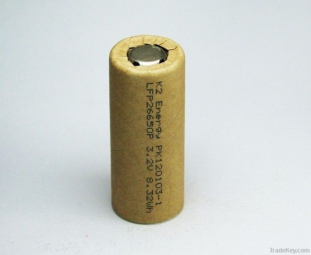 K2 Energy 50C/90C 2500-2600mah High Power LiFePO4 26650 cell