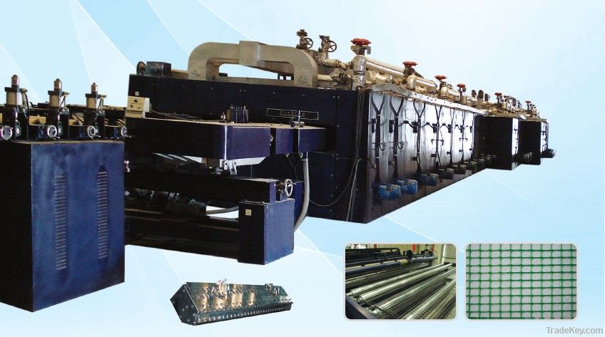 Plastic geogrid production line