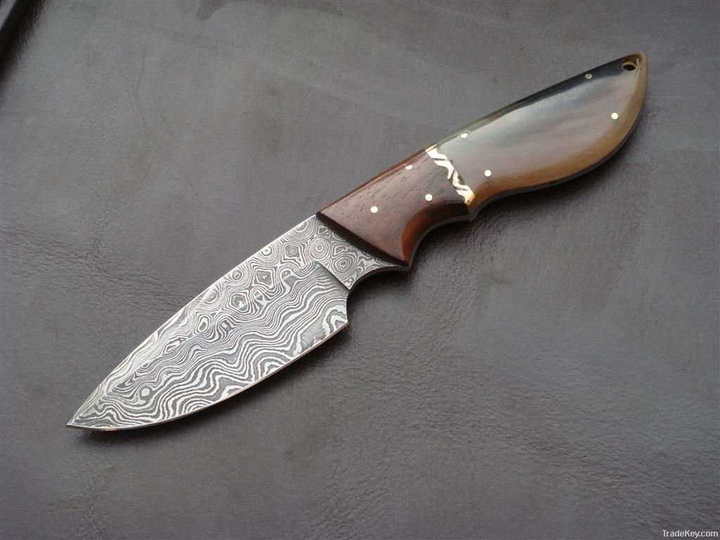 Handmade Damascus hunting knife