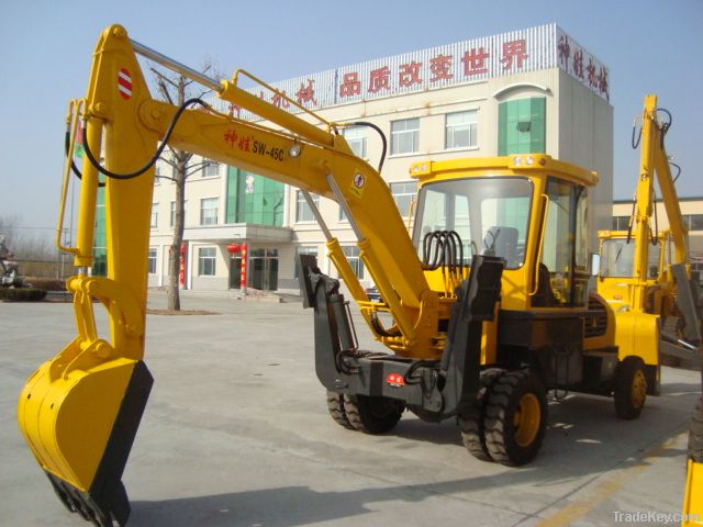 Mini wheel excavator