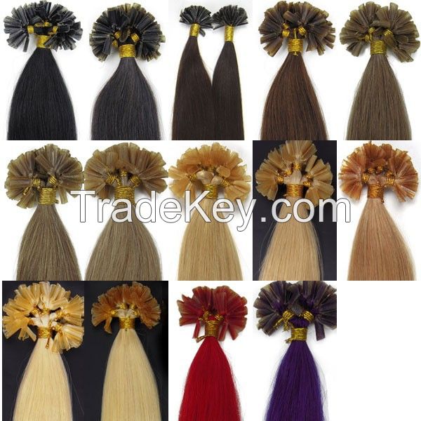 U-Tip Keratin Nail Pre-Bonded Hair Extensions 50g 18&quot;/46cm Colors Available Straight 100% Natural Hair