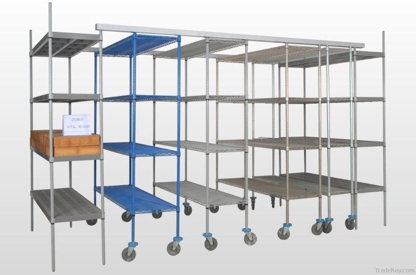 commercial used supermarket rack with trolley