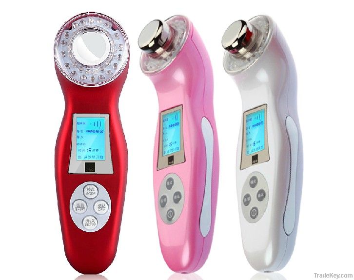 Handheld Ultrasonic Facial Massage Home Ion Skin Care Photon LED Light