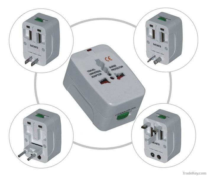 universal travel adapter with usb port