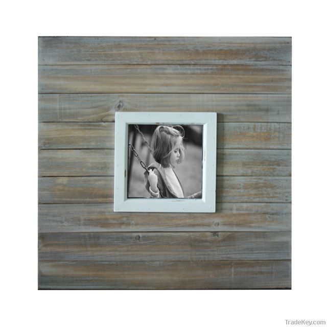 distressed wood photo frame