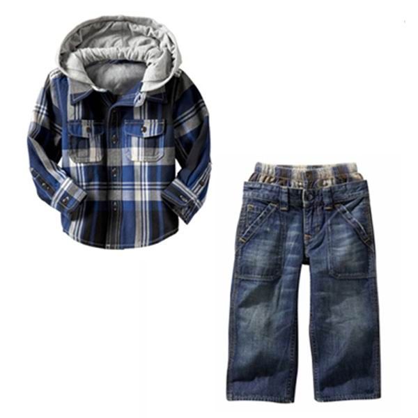 winter fashion denim suit for baby wear