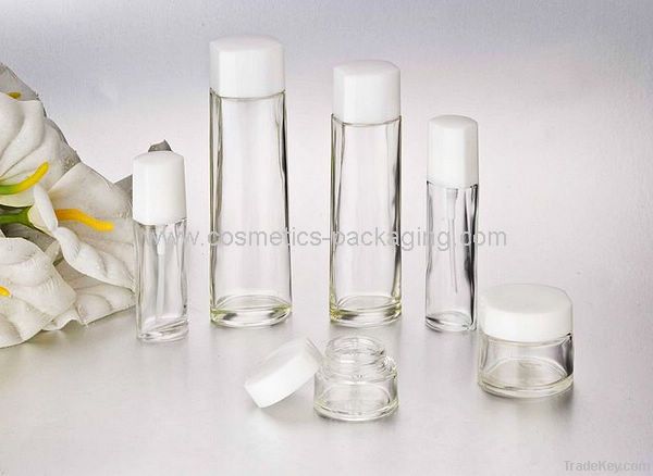 glass jar and bottles cosmetic packaging