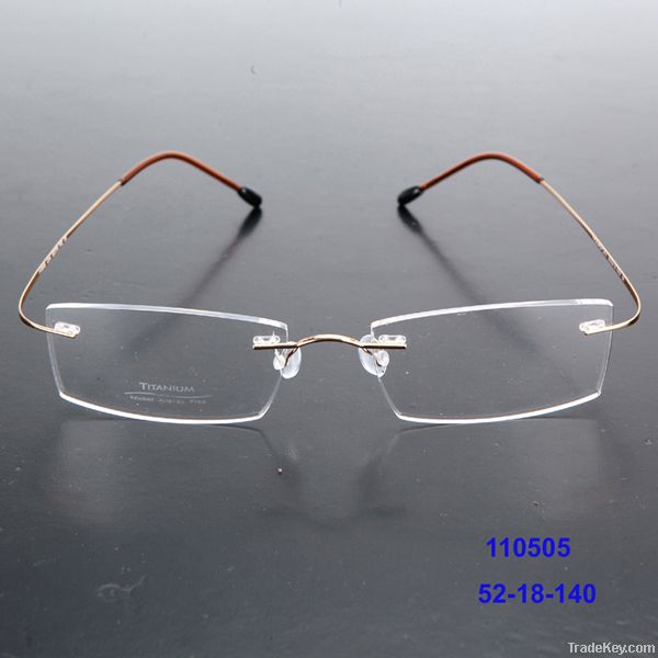 Many different lens shape rimless titanium glasses frames optical