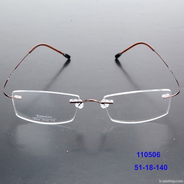 Many different lens shape rimless titanium glasses frames optical