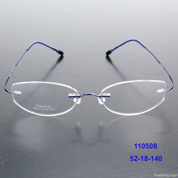 Many different lens shape rimless titanium glasses frames optical