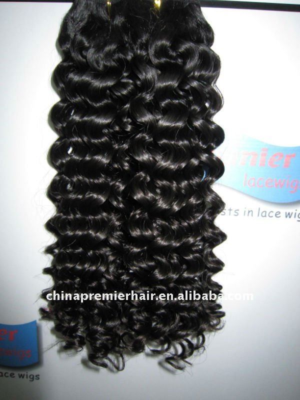 Chinese human hair spring curl machine made wefts