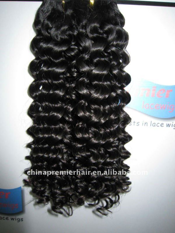 European virgin hair spring curl machine made wefts hair weav