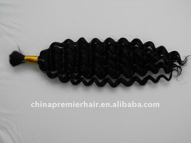 virgin indian hair French curl bulk hair