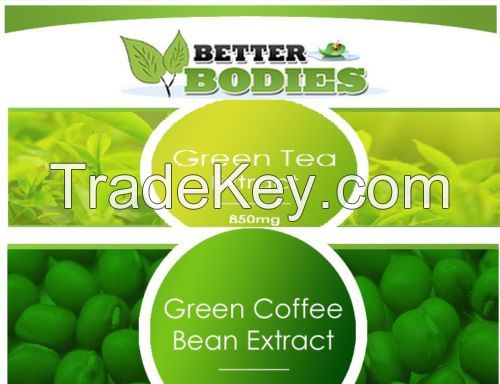 30 Green coffee bean extract &amp;amp; 30 green tea cleanse diet slimming fat burn pills