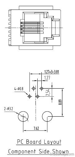 RJ45 network connector with 90 degree