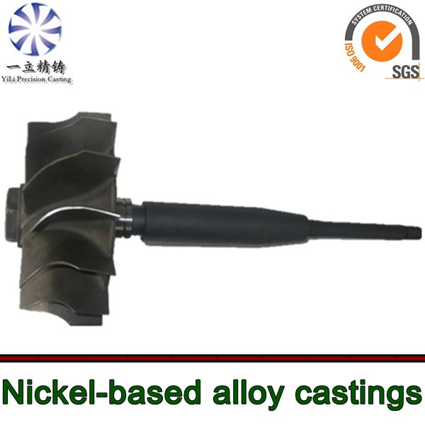 Nickel-base alloy casting turbine shaft used for boat engine turbocharger