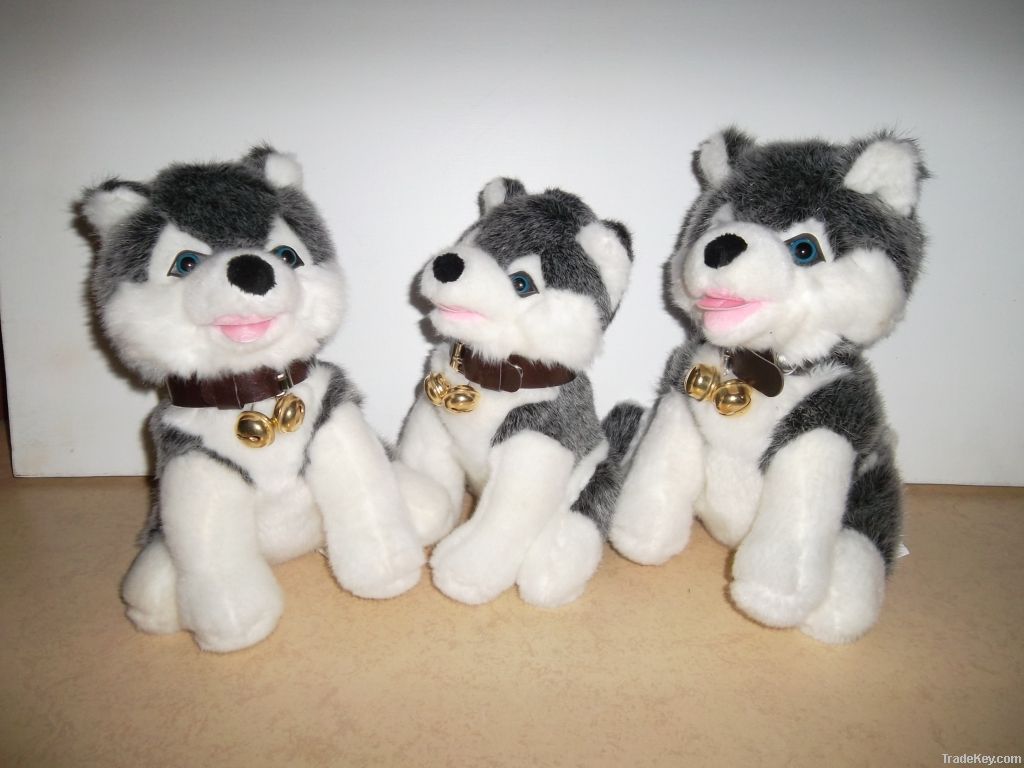 PLUSH TOY HUSKY DOG