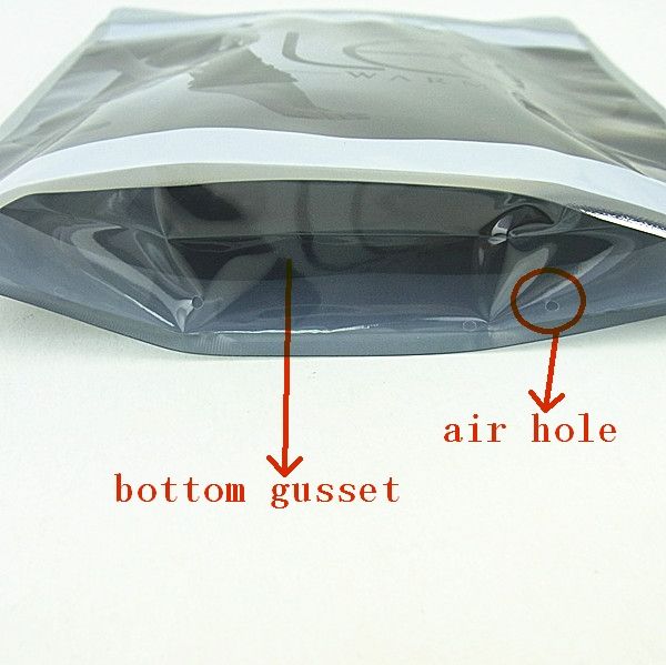 anti-static stand up ziplock plastic underwear bag