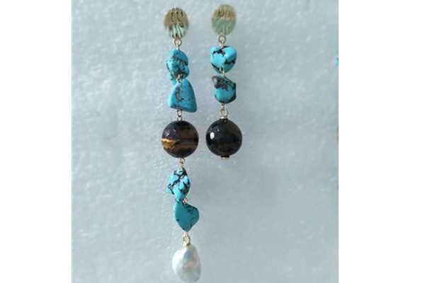 Tiger Eye Earrings turquoise Earrings