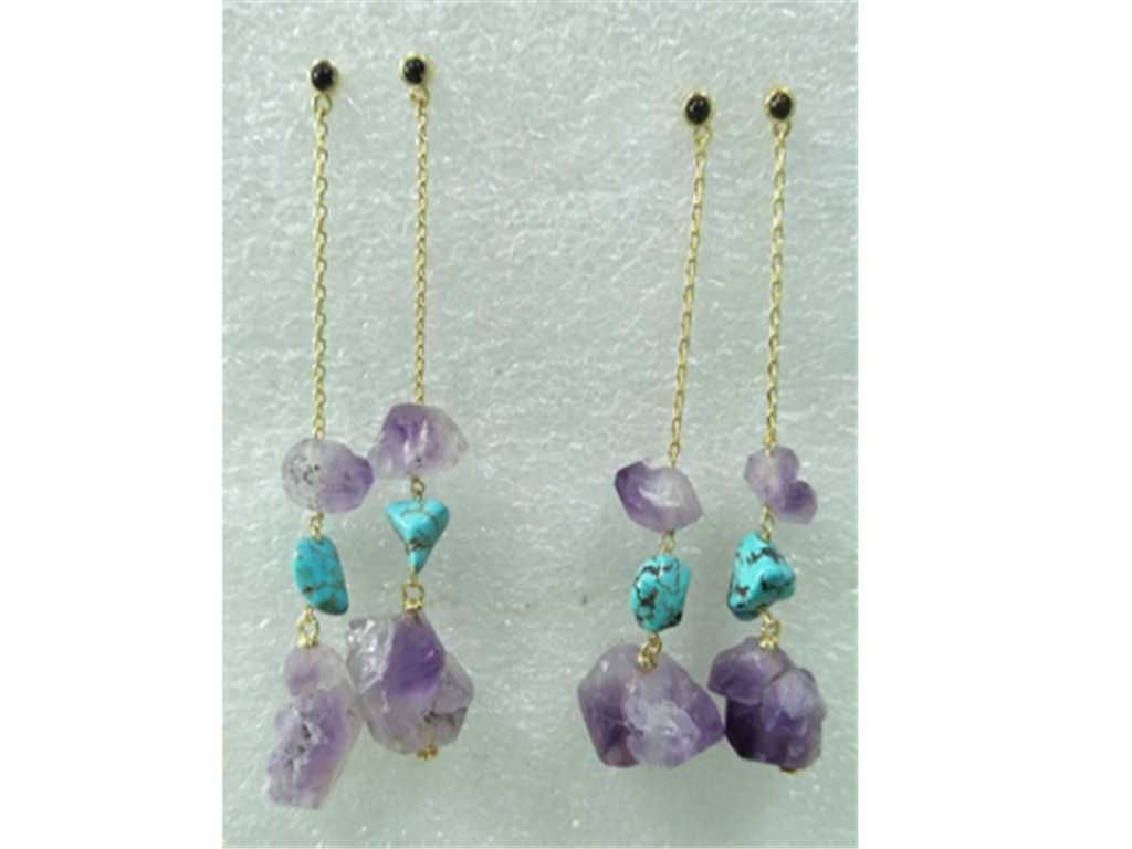 Dream On Drop Earrings -  Irregular Amethyst