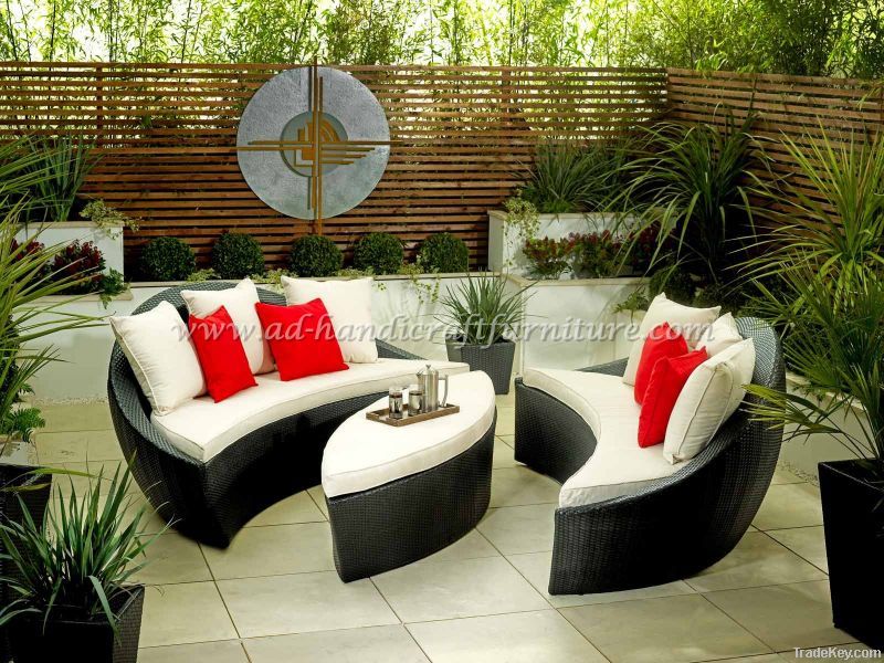 Poly rattan sofa set