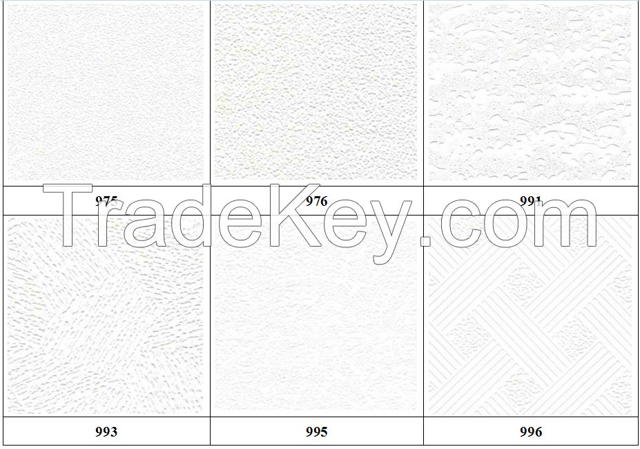 PVC gypsum ceiling tiles