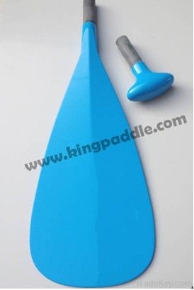 Fiberglass SUp paddles for surfing with orrange blade