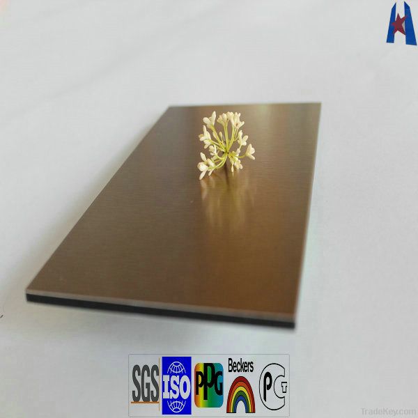 Brass Copper Metal Cladding Brushed MEGABOND Aluminium Composite Panel