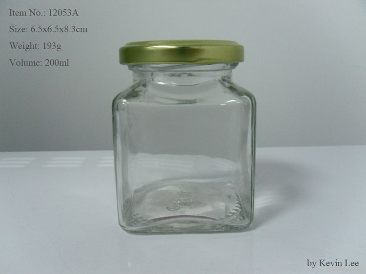 Square Glass jar with Gold Lids (from 50ml-1000ml)