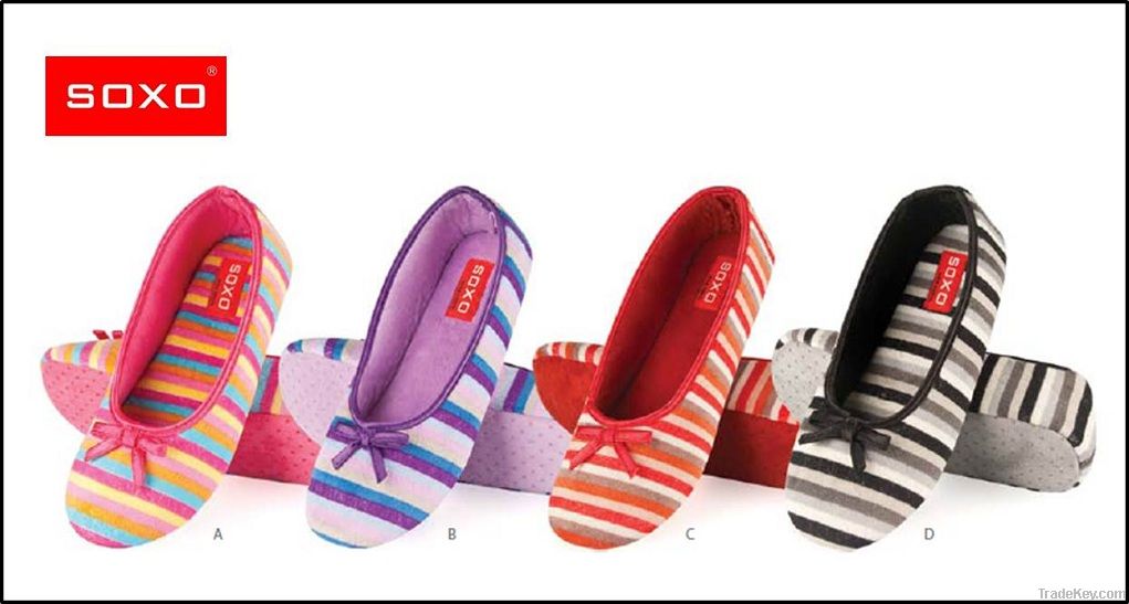 SOXO womenÃ¢ï¿½ï¿½s striped ballerina slippers