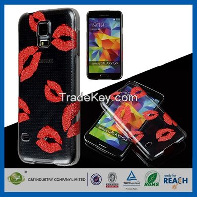 C&T Beautiful girls lips clear pc covers for samsung s5