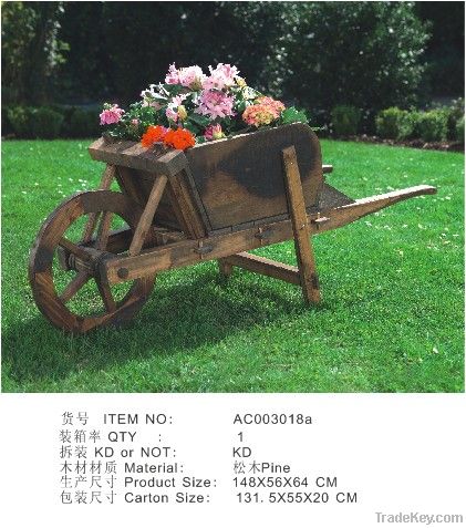 wood wheel barrow