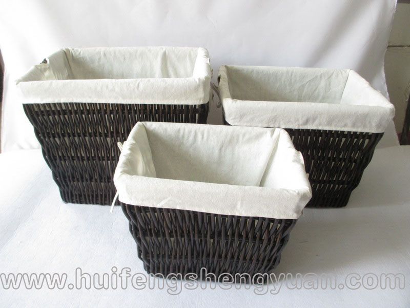 willow food basket with handles