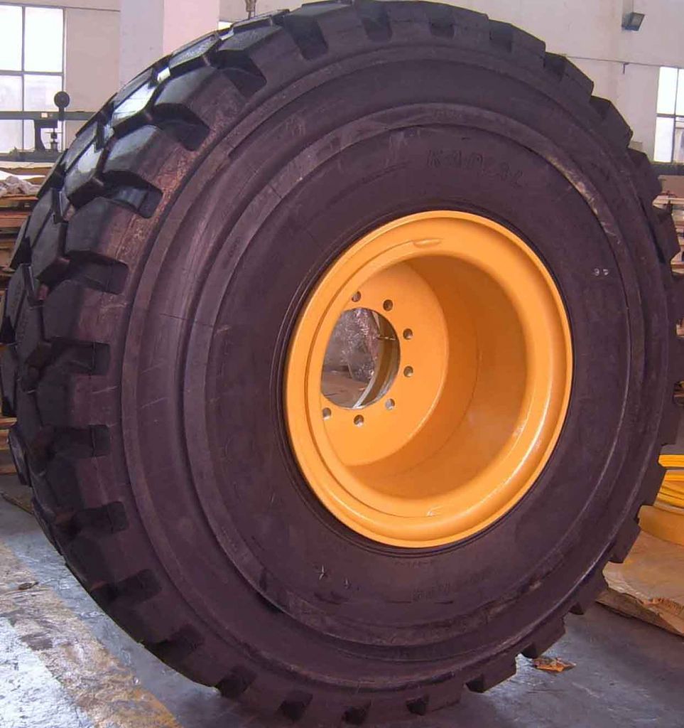 OTR Mining Tire and Rim Assembly Inflated