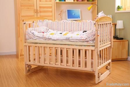 Functional baby solid wood bed