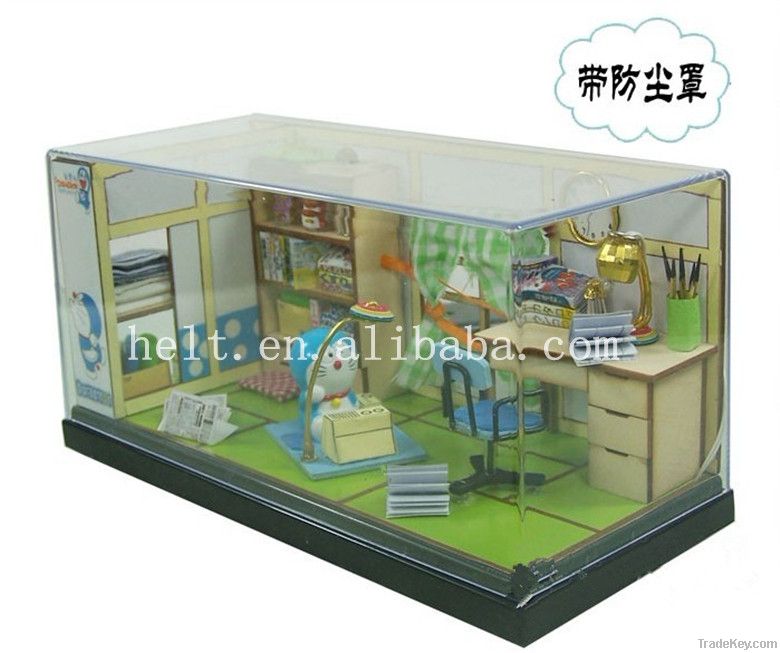 DIY handmade doll house, cute Doraemon Mini scene model childhood Dorem