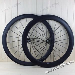 carbon bike 3K Glossy Wheelset with White Novatec A271SB/F472SB hubs