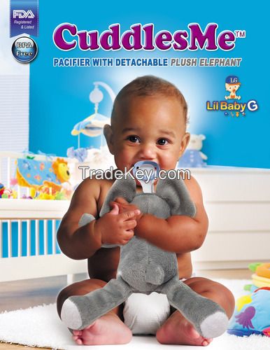 CuddlesMe Pacifier with Detachable Plush ELEPHANT