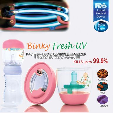 FDA Listed Medical Device | BinkyFresh UV Light Pacifier- Baby Bottle-Sippy Cup-Teething Ring Sanitizer Sterilizer