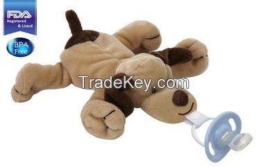 CuddlesMe Pacifier with Detachable Plush DOG