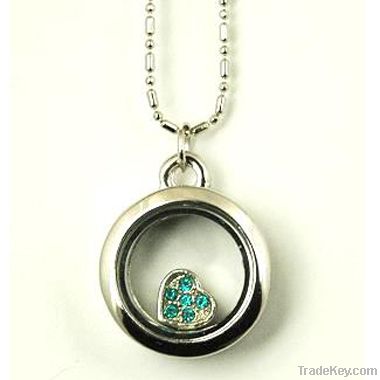 Fashion Stainless Steel Glass Floating Lockets Pendant FCL016