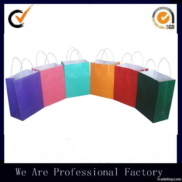 2013 Hot Sale Colored Paper Carrier Bags With Twisted Handles