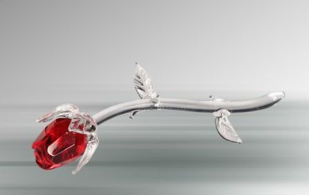 Crystal Red Rose - 5 1/8&quot;