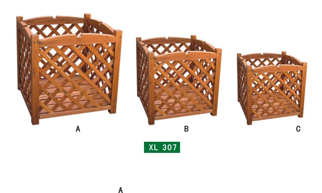 Garden Wooden Flower Planter with Lattice Decoration, flower stand, garden decoration