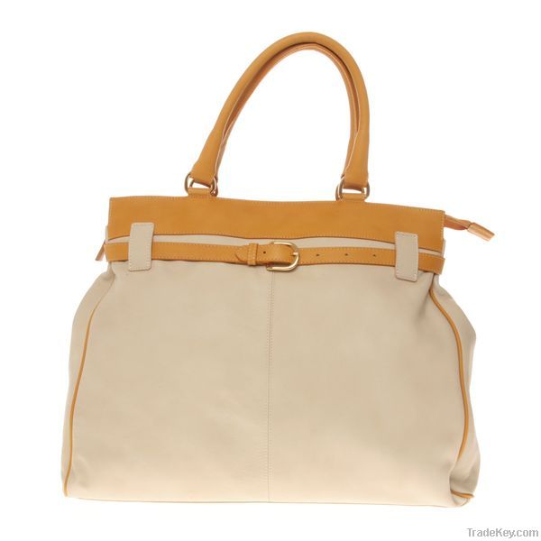 Satchel Nappa Beige Leather Handbags