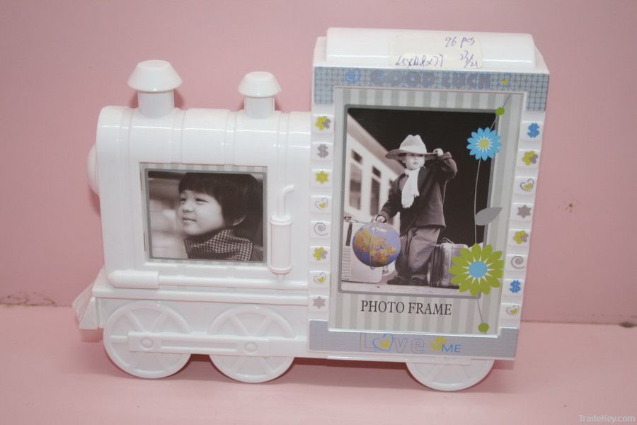 Plastic train shaped coin box